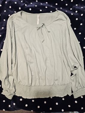 EUC Anthropologie Smocked-Hem Peasant Top